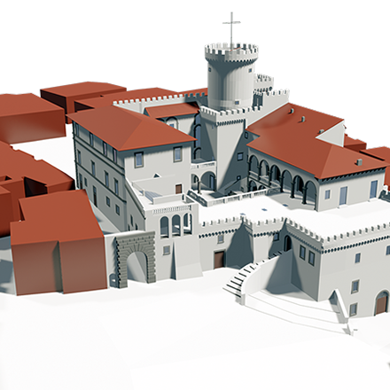 Modello 3D - Castello Ducale Orsini - Fiano Romano - Committente Comune di Fiano Romano - 2022