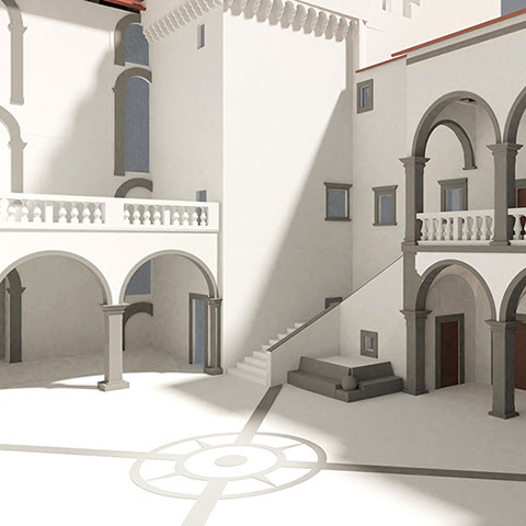 Modello 3D - Castello Ducale Orsini - Fiano Romano - Committente Comune di Fiano Romano - 2022