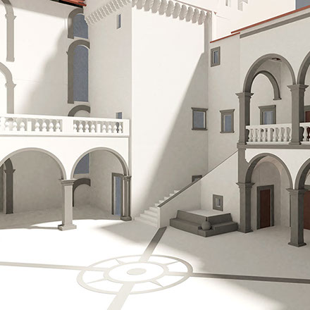 Modello 3D - Castello Ducale Orsini - Fiano Romano - Committente Comune di Fiano Romano - 2022